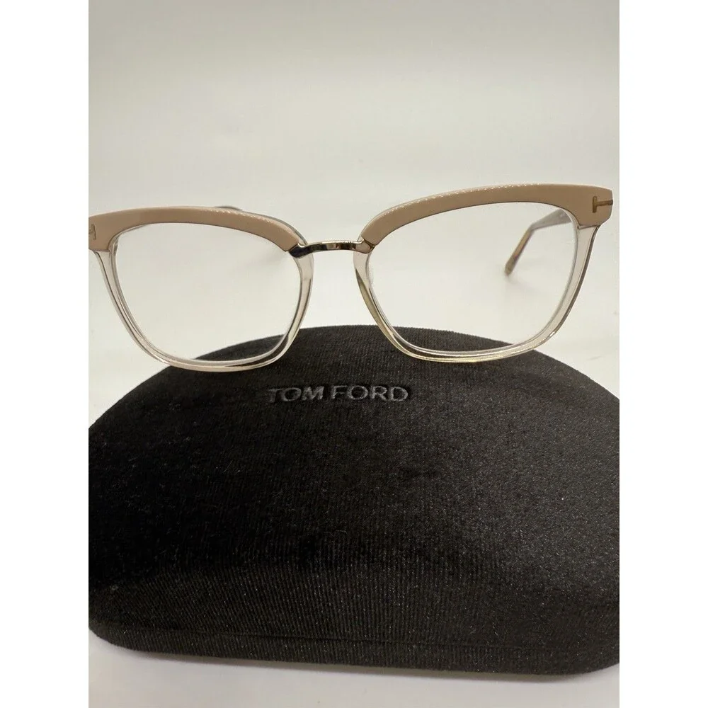Tom Ford TF 5550-B 072 Brushed Pink Plastic Cat Eye Optical Frames 54-17-140 COA